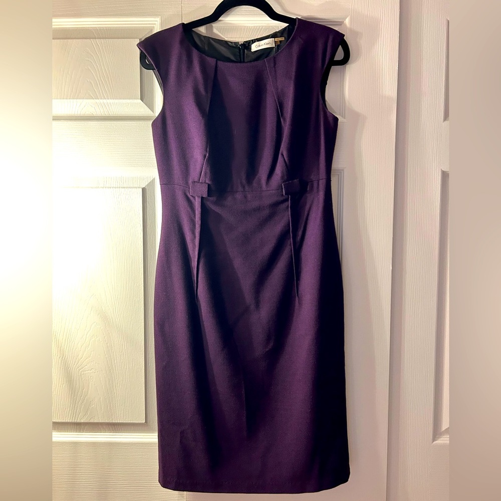 Purple Calvin Klein midi dress